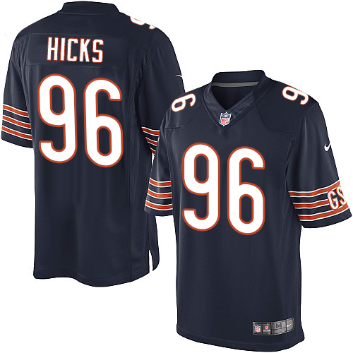 Men's Limited Akiem Hicks Nike Jersey Navy Blue Home - #96 NFL Chicago Bears